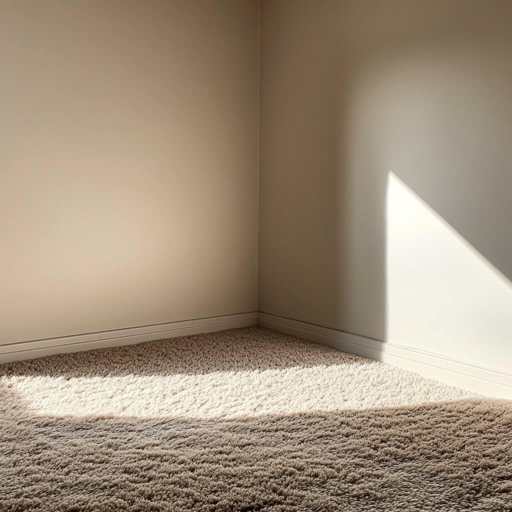 En person i en orange skjorta står nära ett trähus under uppbyggnad, omgiven av byggmaterial och verktyg, med träd synliga i bakgrunden.